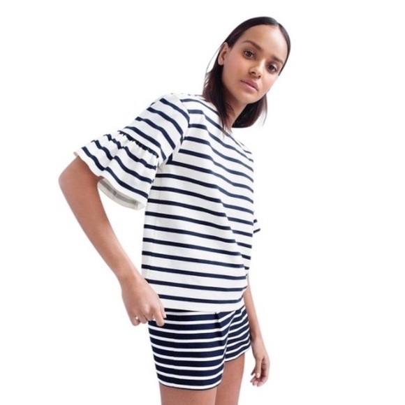 J. Crew Tops - J. Crew Striped Top w/ Bell Short Sleeves